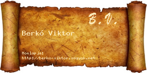 Berkó Viktor névjegykártya